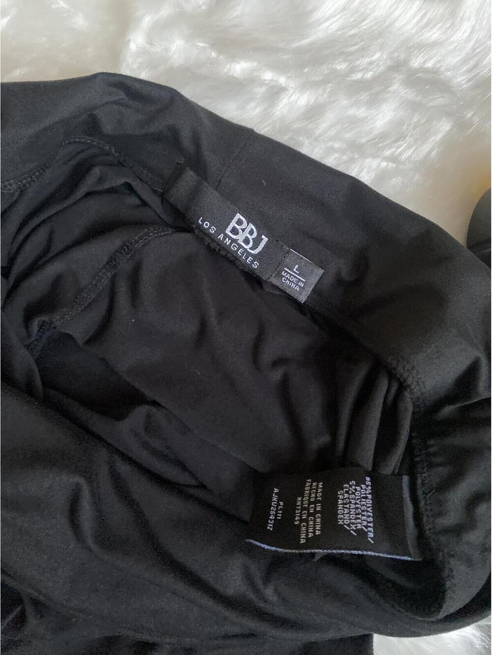 BBJ Black High Waist Relaxed Fit Pants with Elastic Cuffs Large - Picture 4 of 4
